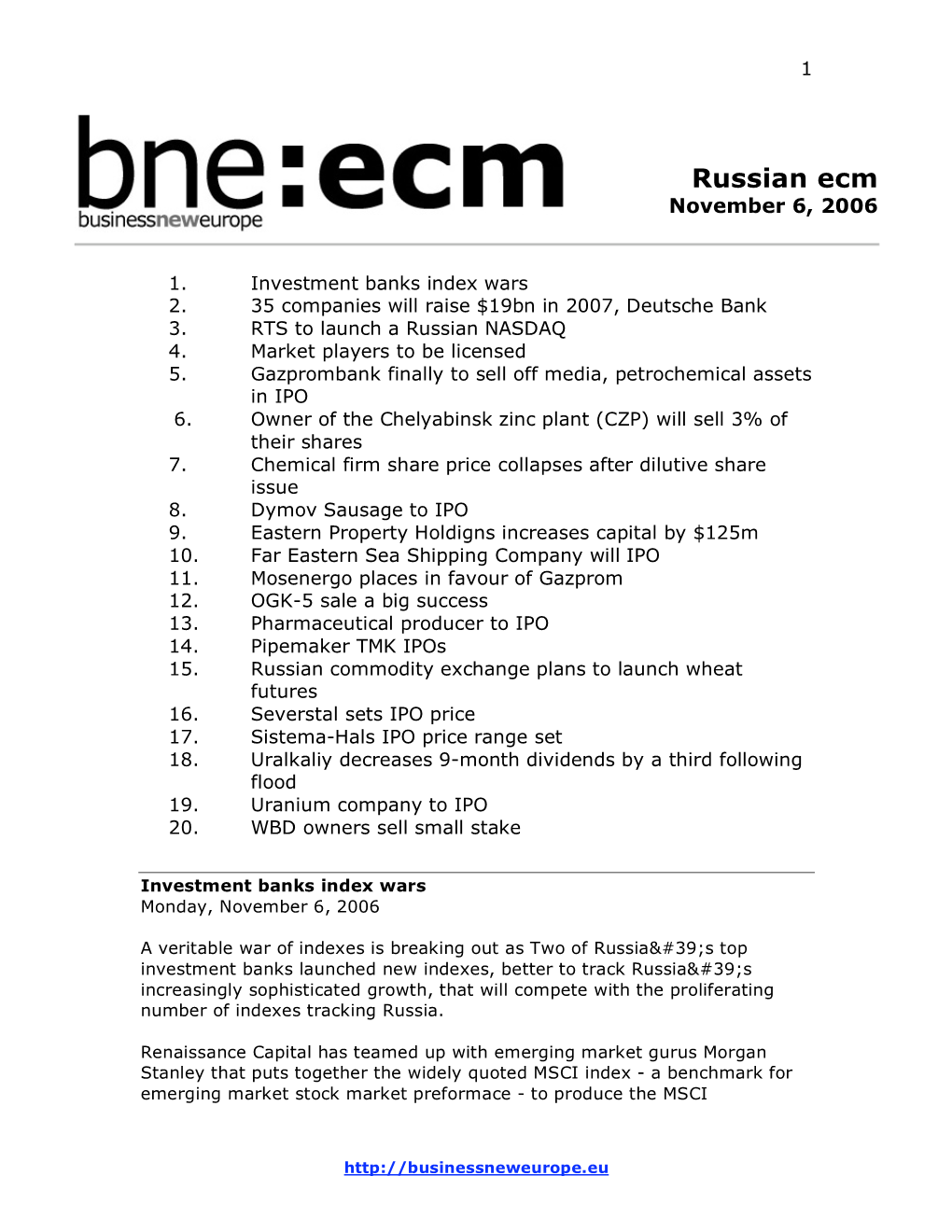 Russian Ecm November 6, 2006