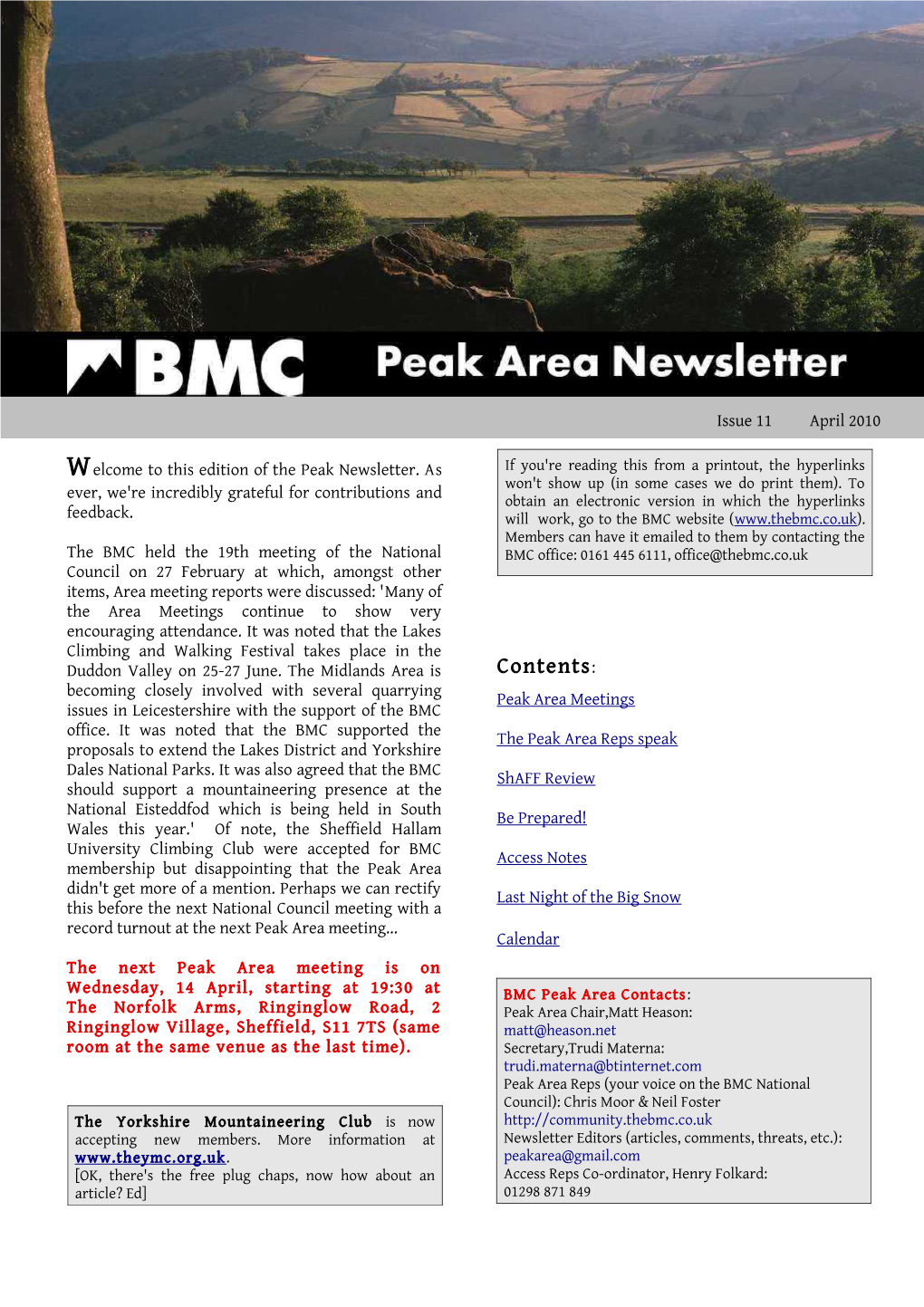 Beak Area Newsletter