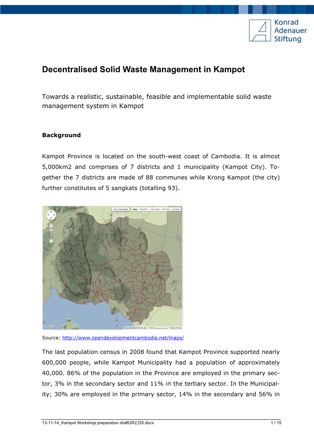 Decentralised Solid Waste Management in Kampot