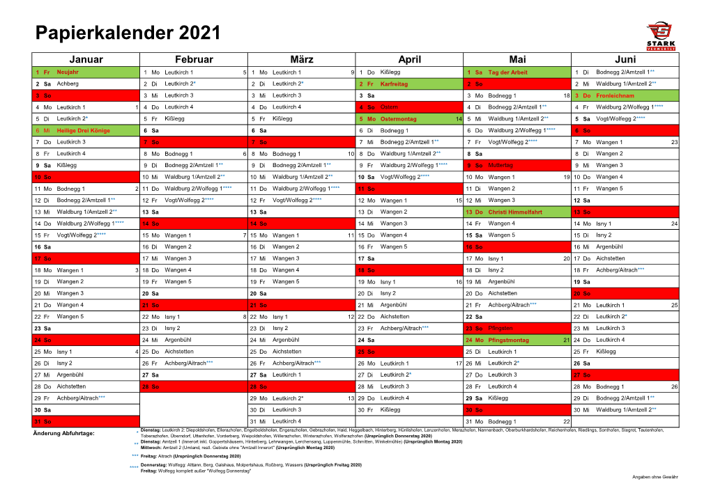 Blaue Tonne Östlicher Landkreis Ravensburg 2021