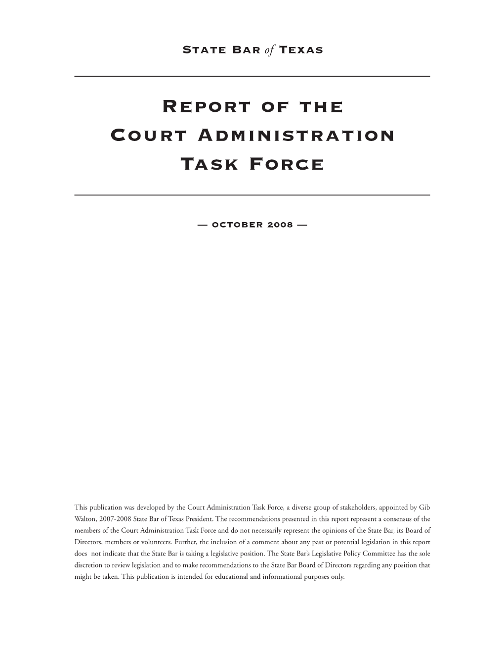 Template COURT ADMINISTRATION TASK FORCE