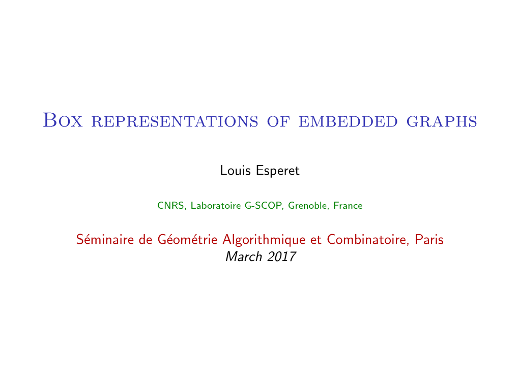 Box Representations of Embedded Graphs