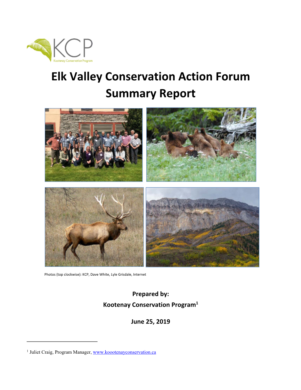 2019 Elk Valley Conservation Action Forum Summary Report