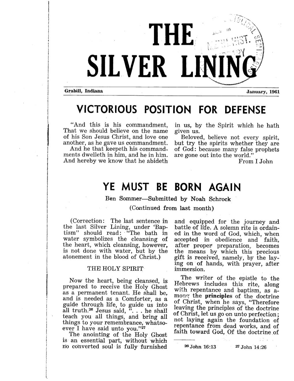 Silver Lining, Jan. 1961