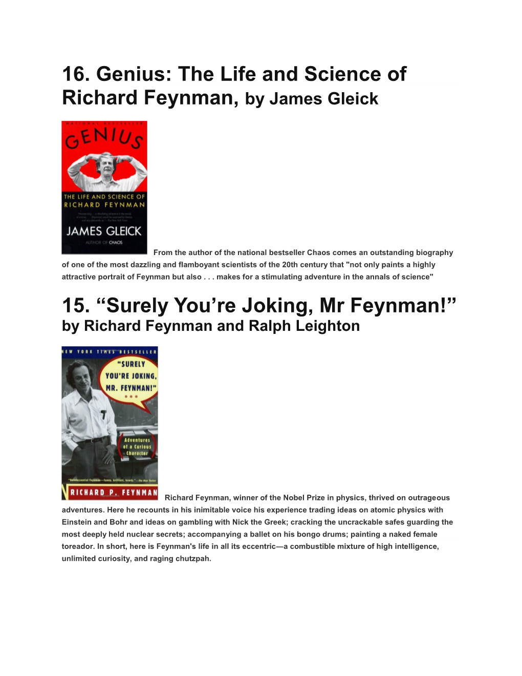 The Life and Science of Richard Feynman, by James Gleick