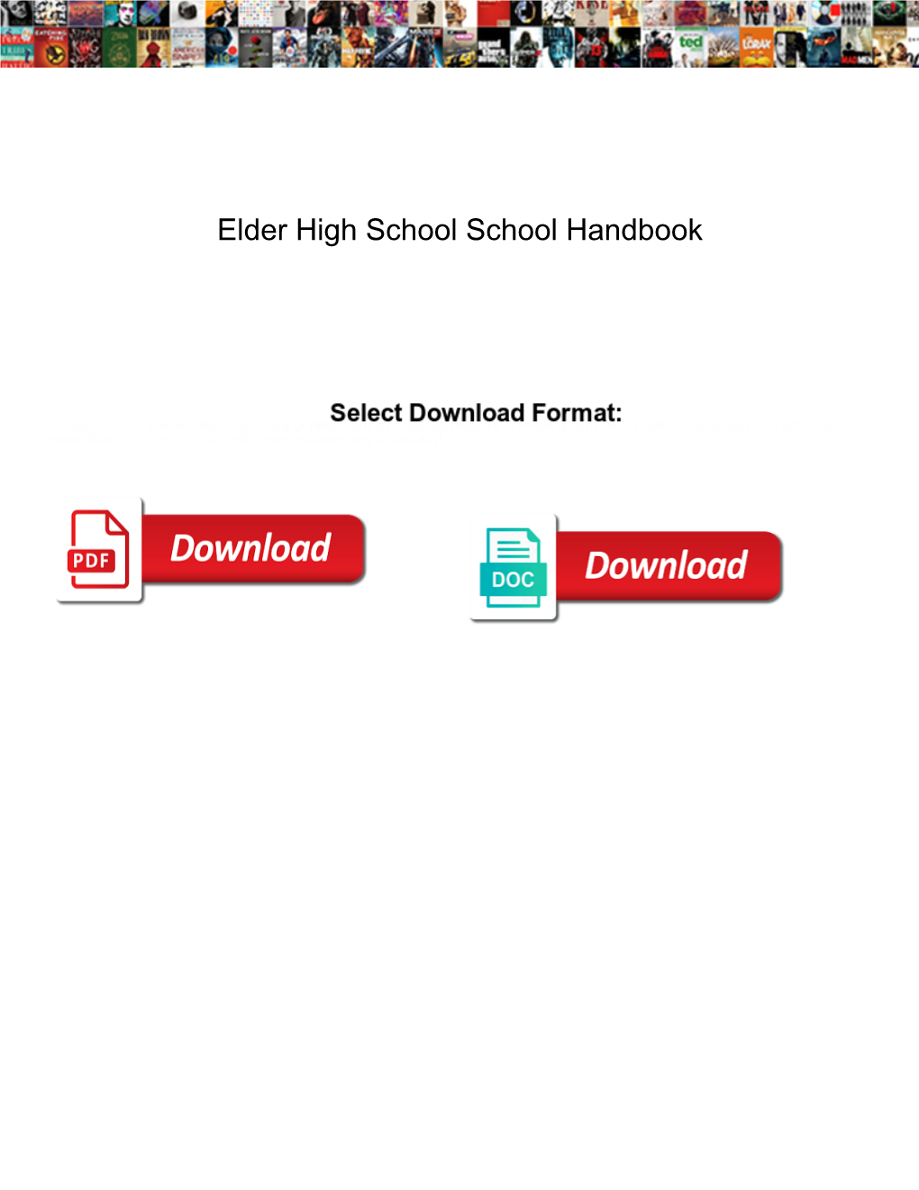 Elder High School School Handbook