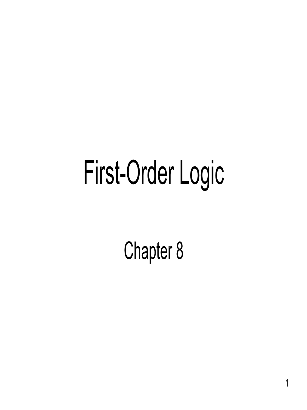 First-Order Logic