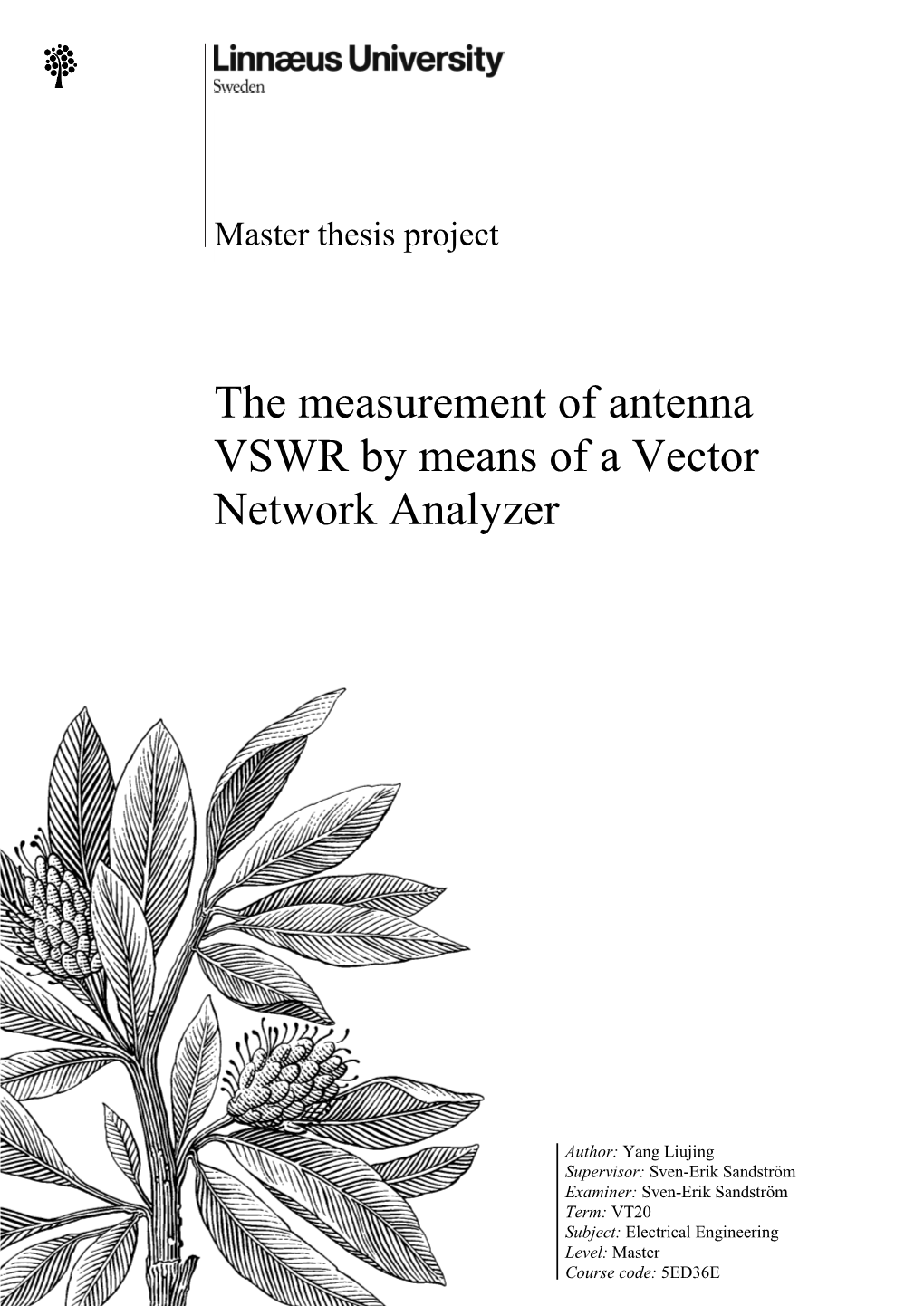 The Measurement of Antenna VSWR by Means of a Vector Network