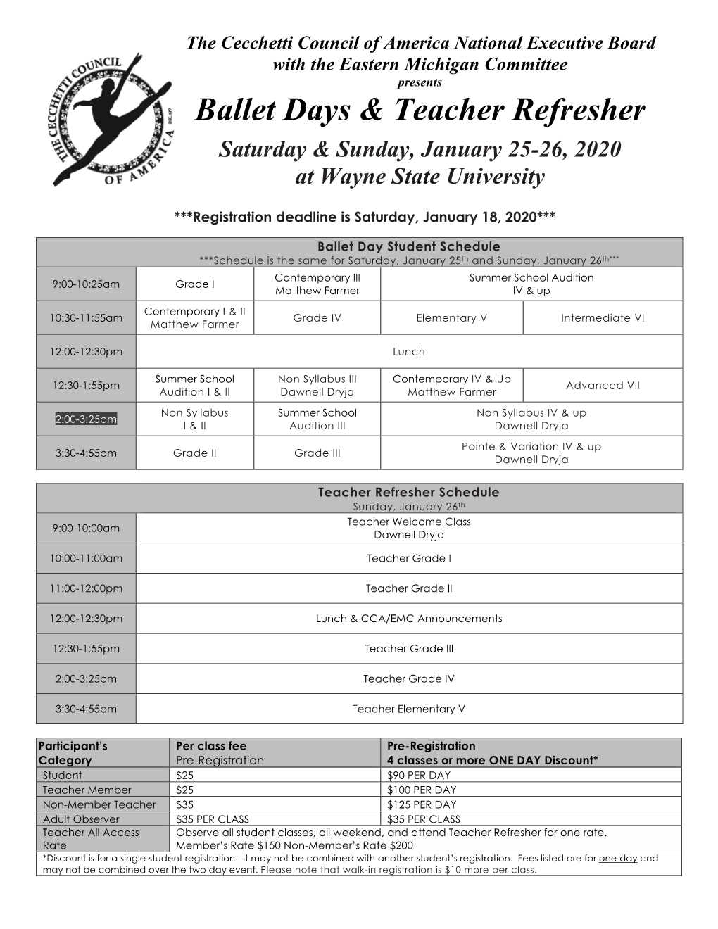 Ballet Days & Teacher Refresher