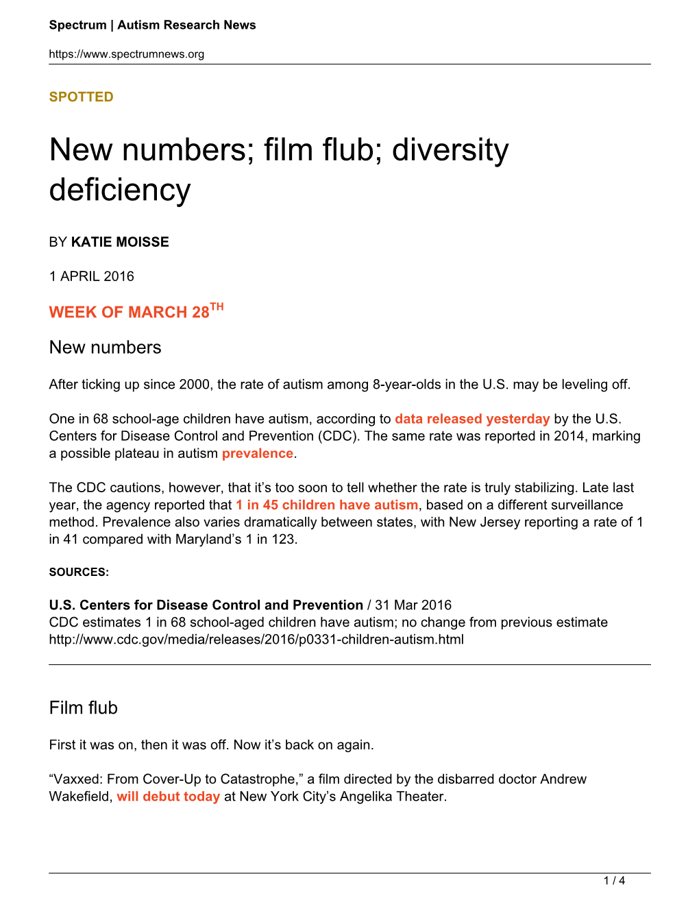 Film Flub; Diversity Deficiency