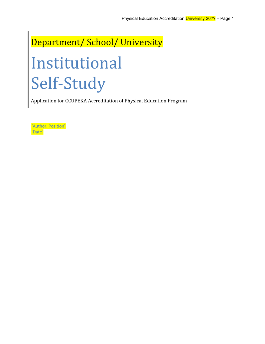 Institutional Self-Study s1