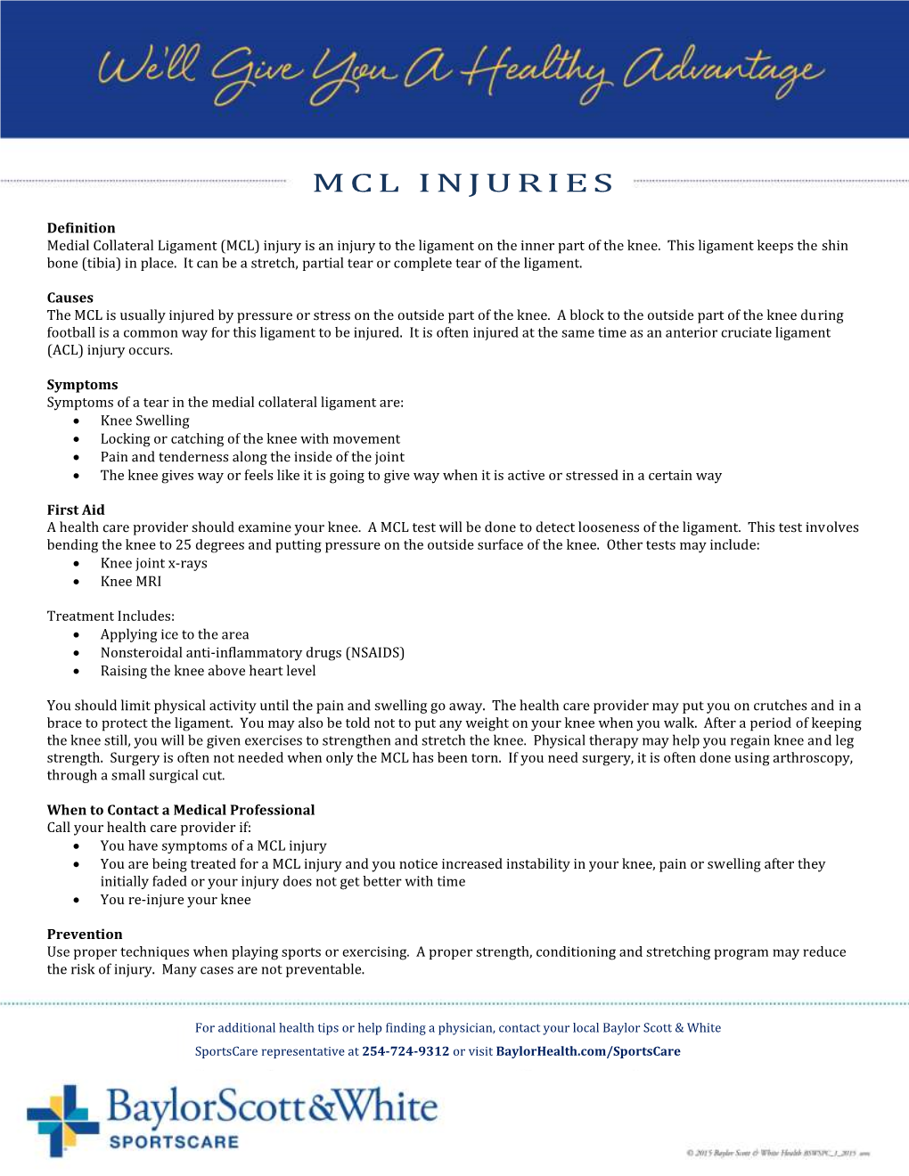 Mcl Injuries