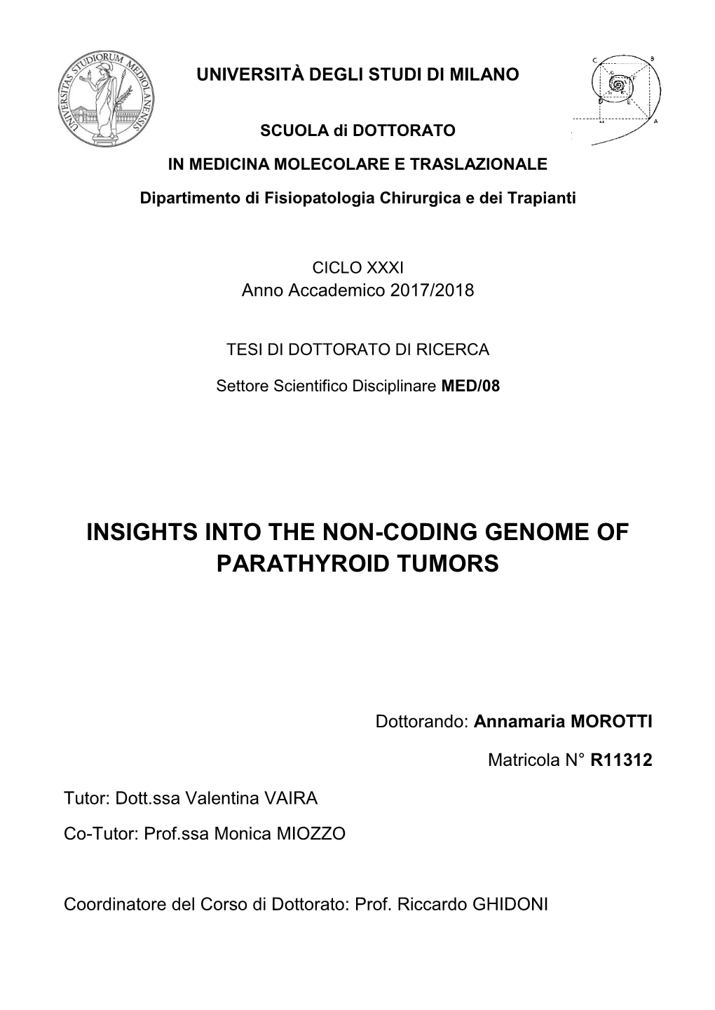 Insights Into the Non-Coding Genome of Parathyroid Tumors