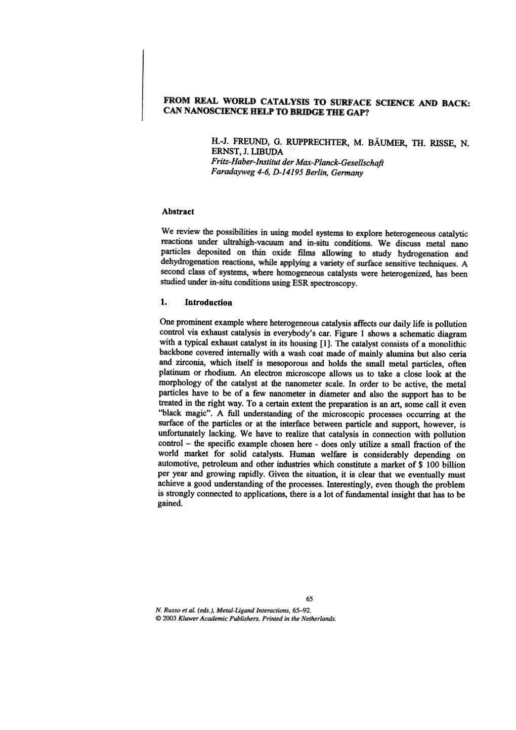 From Real World Catalysis to Surface Science and Back