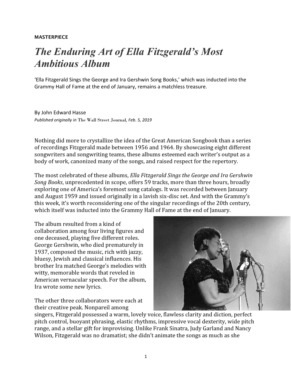 The Enduring Art of Ella Fitzgerald's Most Ambitious Album