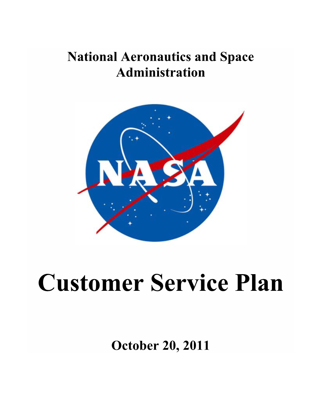 NASA Customer Service Plan 10-20-2011