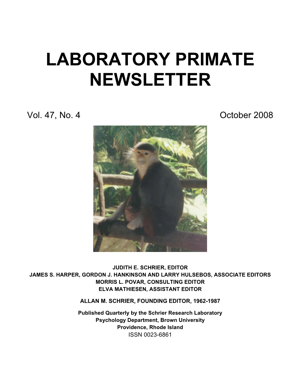 Laboratory Primate Newsletter