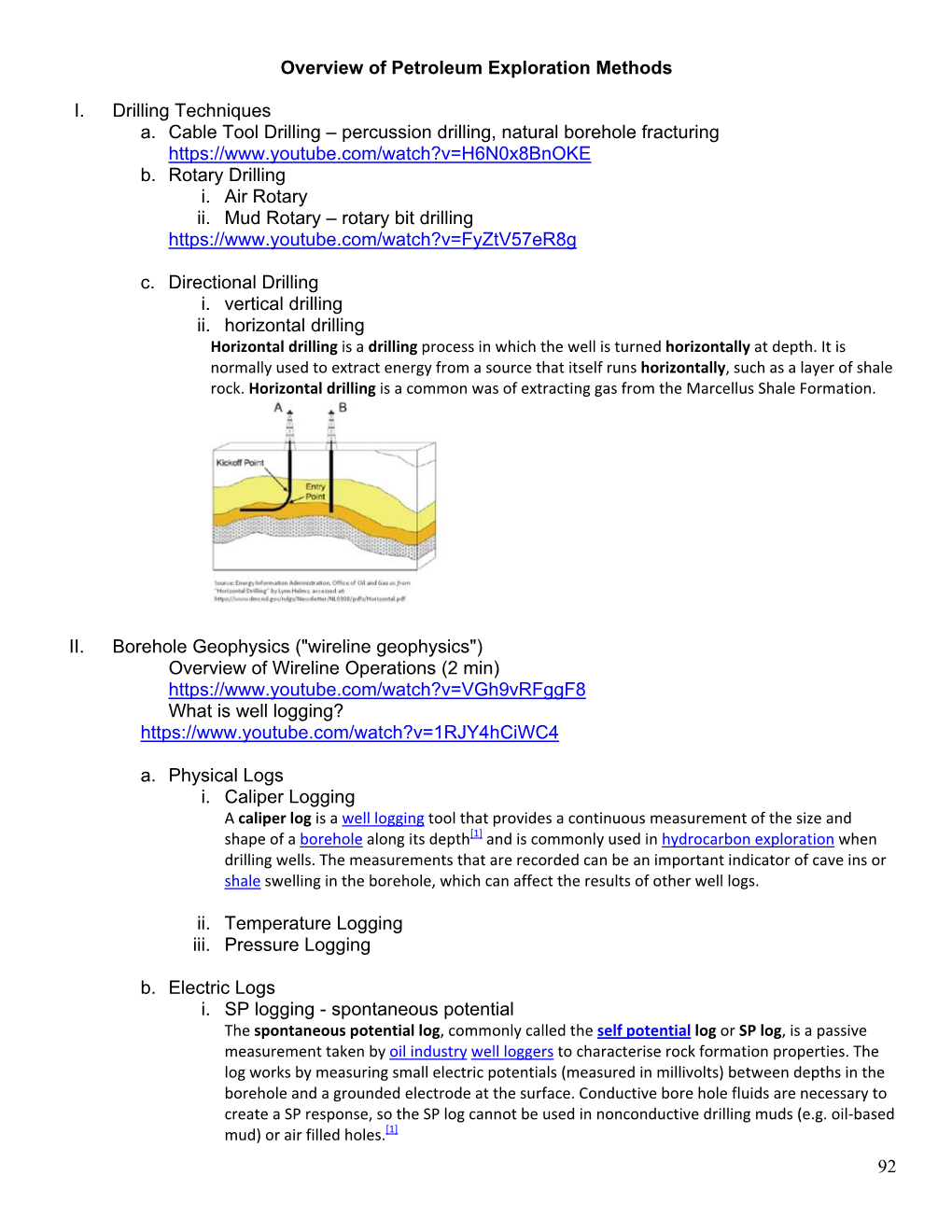 92 Overview of Petroleum Exploration Methods I. Drilling Techniques A