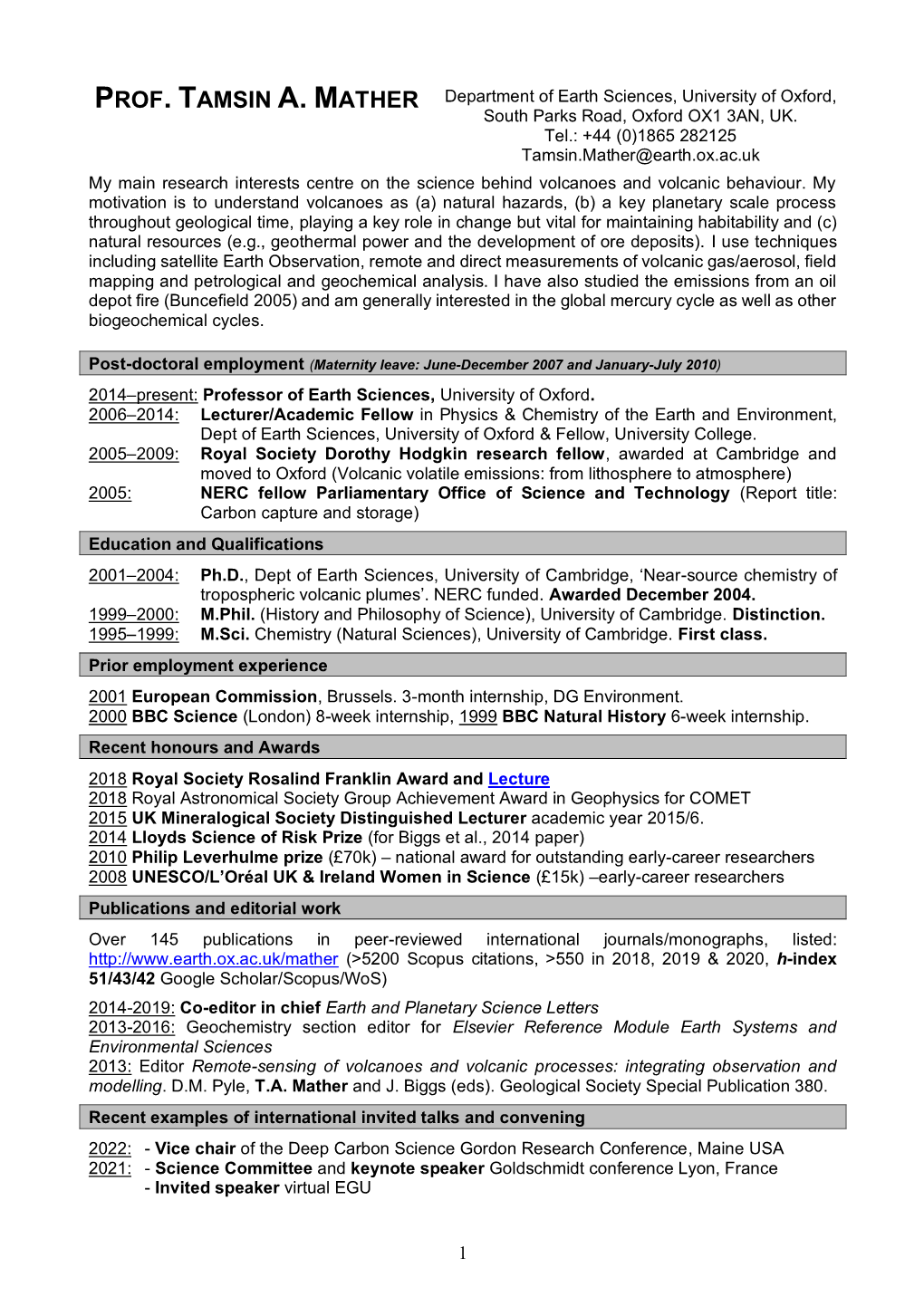 My Main Research Interests Centre on the Science Behind Volcanoes and Volcanic Behaviour