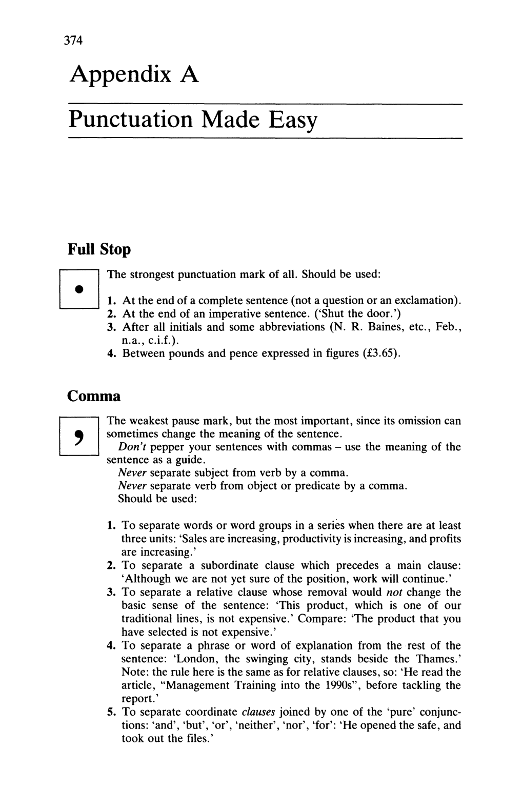 Appendix a Punctuation Made Easy