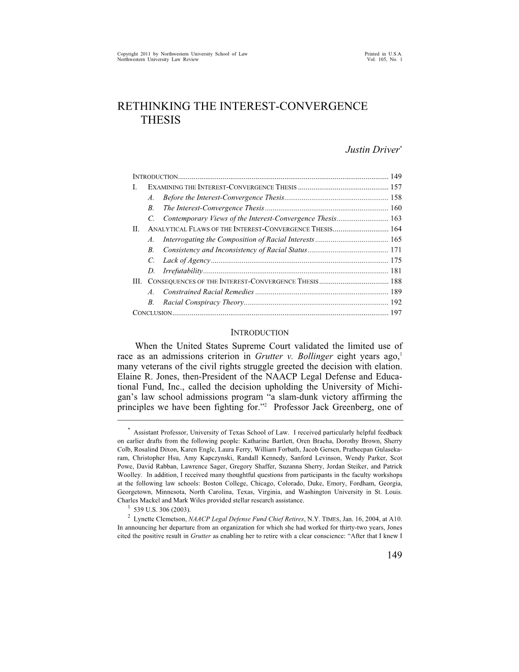 Rethinking the Interest-Convergence Thesis