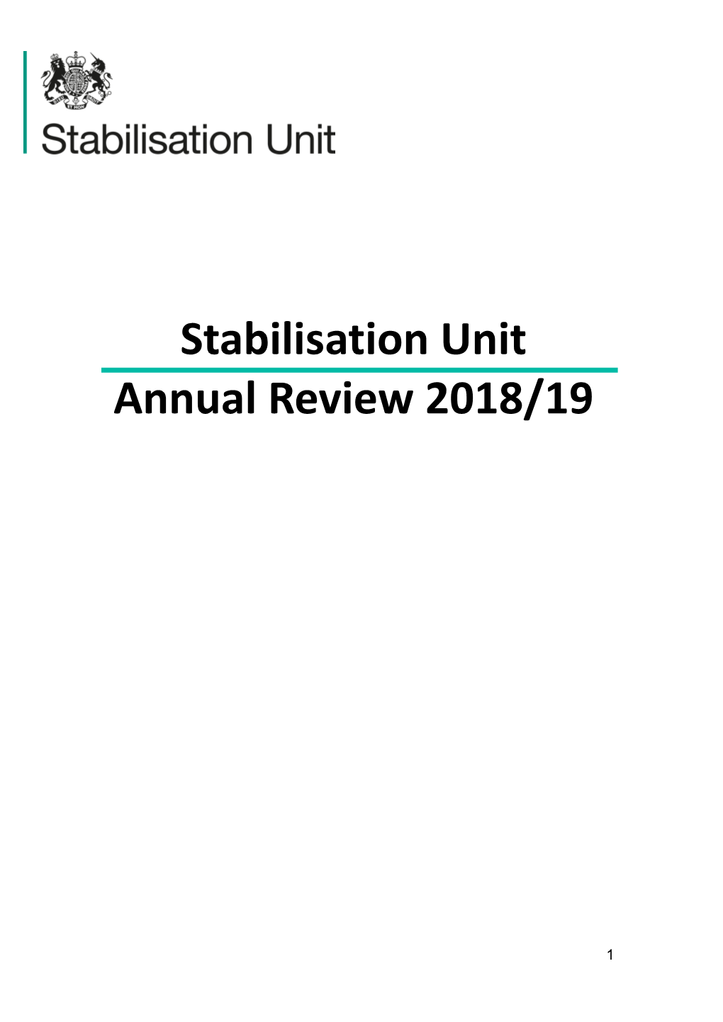 Stabilisation Unit Annual Review 2018/19