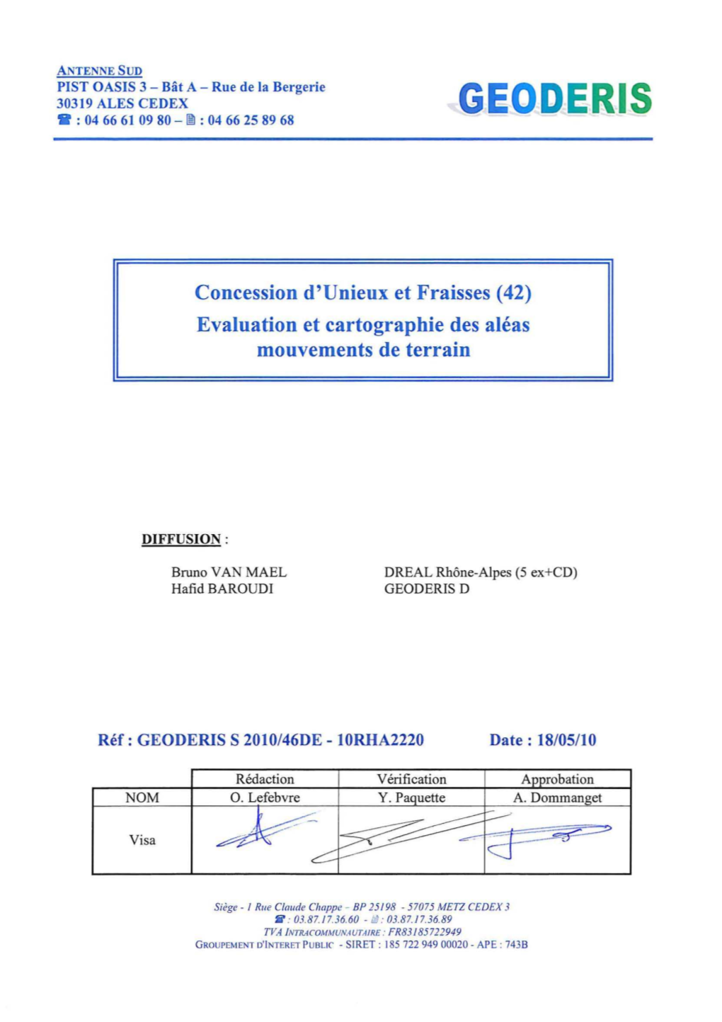 Concession D'unieux Et Fraisses (42) Evaluation Et Cartographie Des