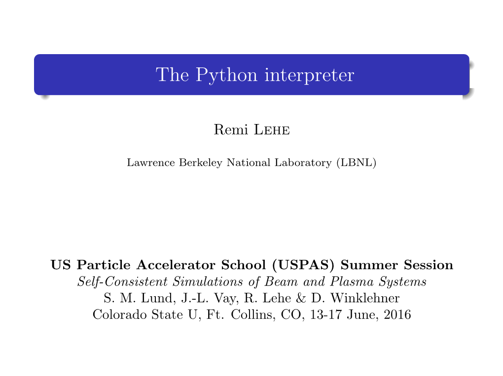 The Python Interpreter