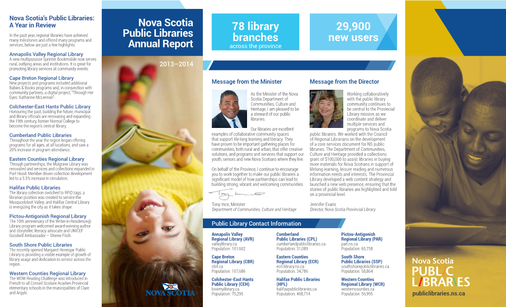 NS Public Libraries Annual Report