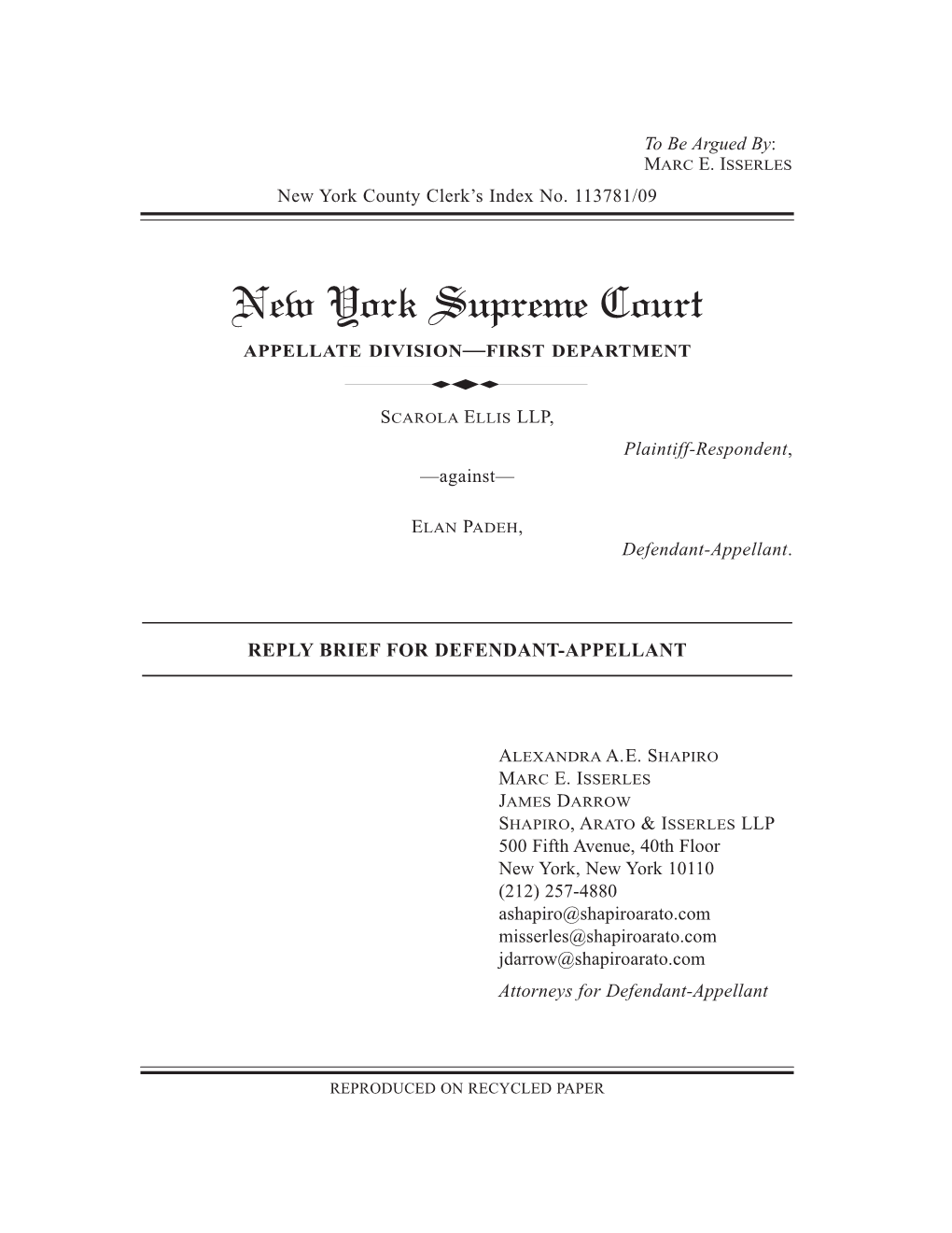 New York Supreme Court APPELLATE DIVISION—FIRST DEPARTMENT