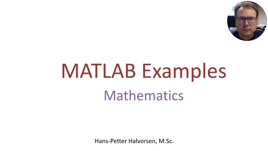 MATLAB Examples Mathematics