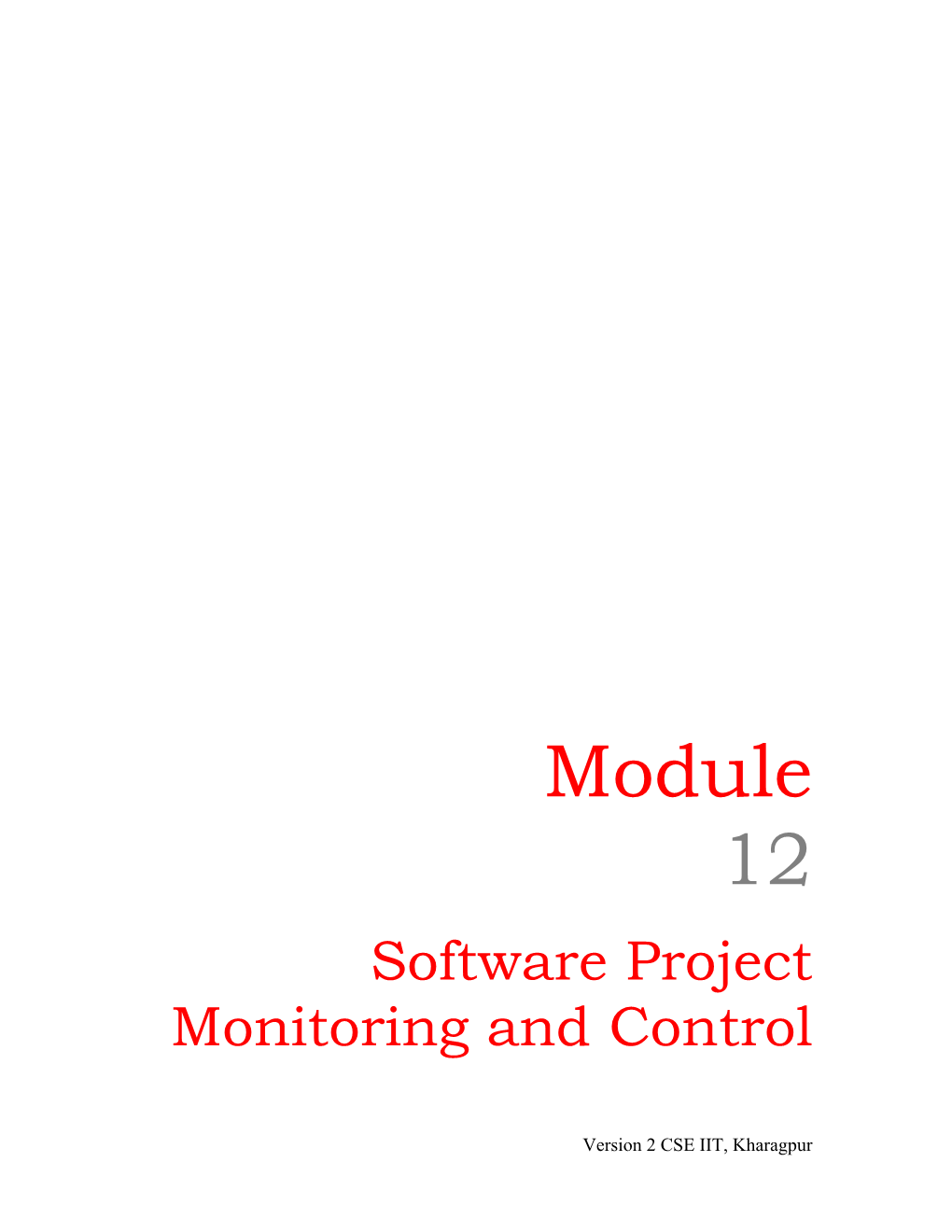 Software Project Monitoring and Control