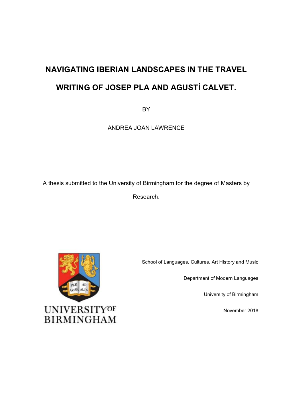 Navigating Iberian Landscapes in the Travel Writing Of