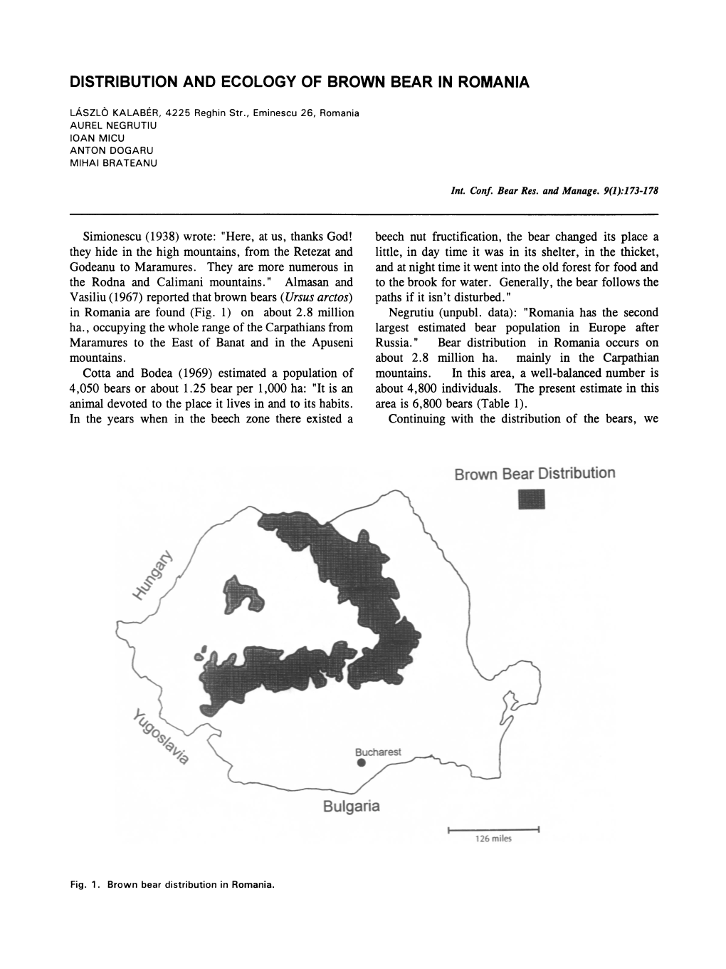 Brown Bear Distribution Bulgaria