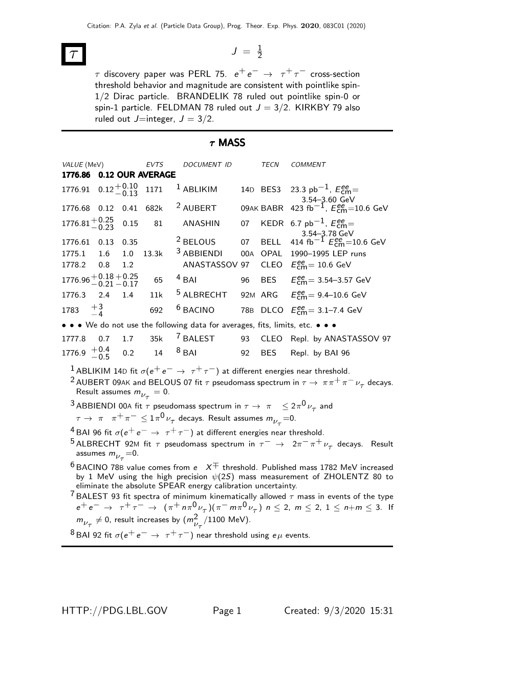 J = Τ MASS Page 1