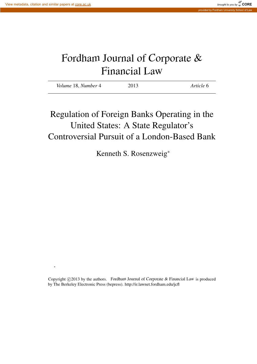 Fordham Journal of Corporate & Financial