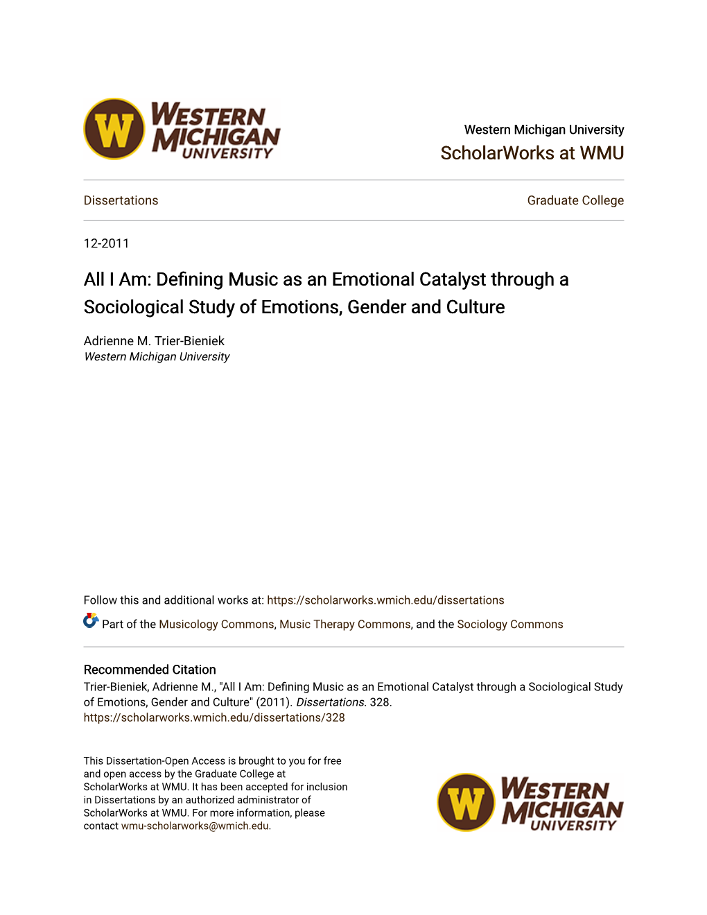 Defining Music As an Emotional Catalyst Through a Sociological Study of Emotions, Gender and Culture