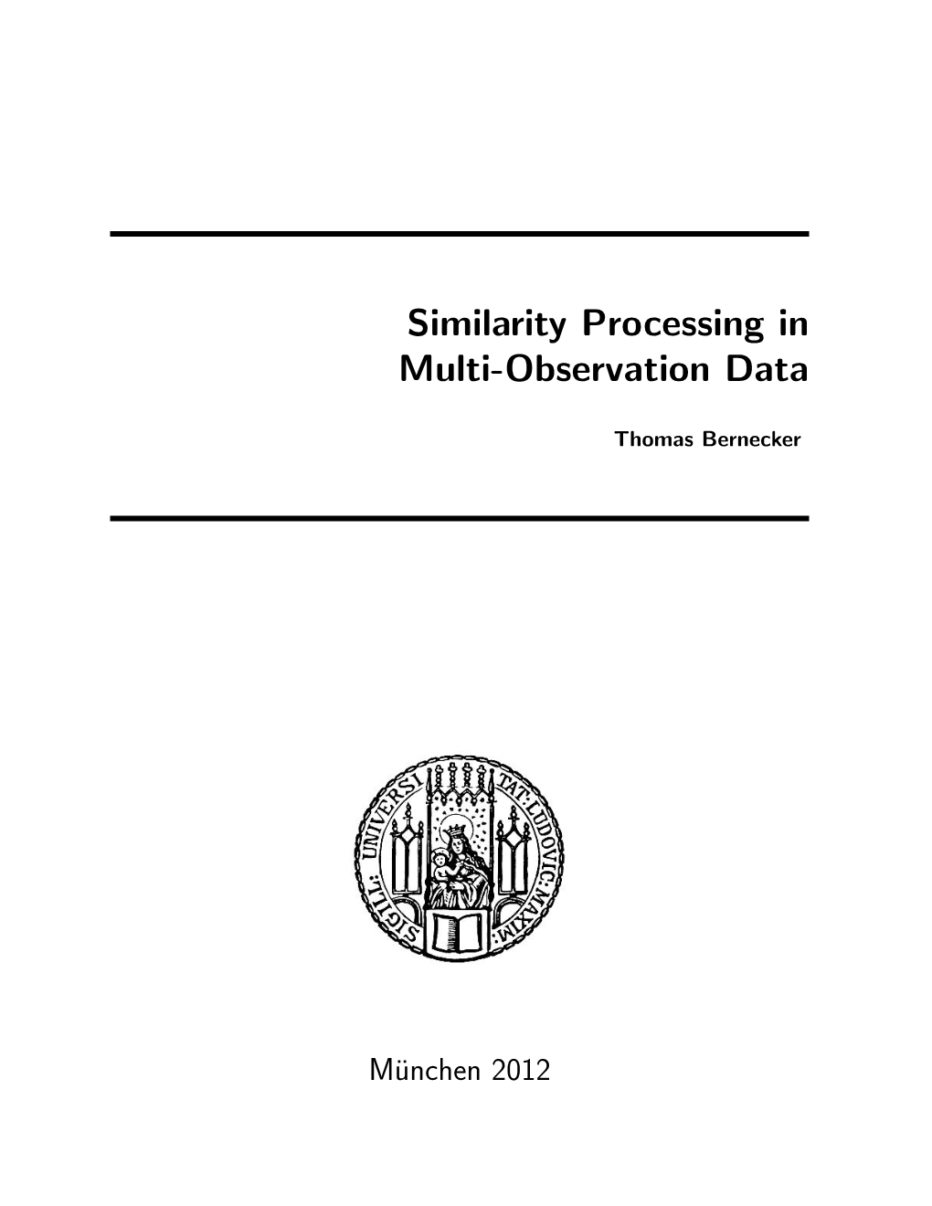 Similarity Processing in Multi-Observation Data