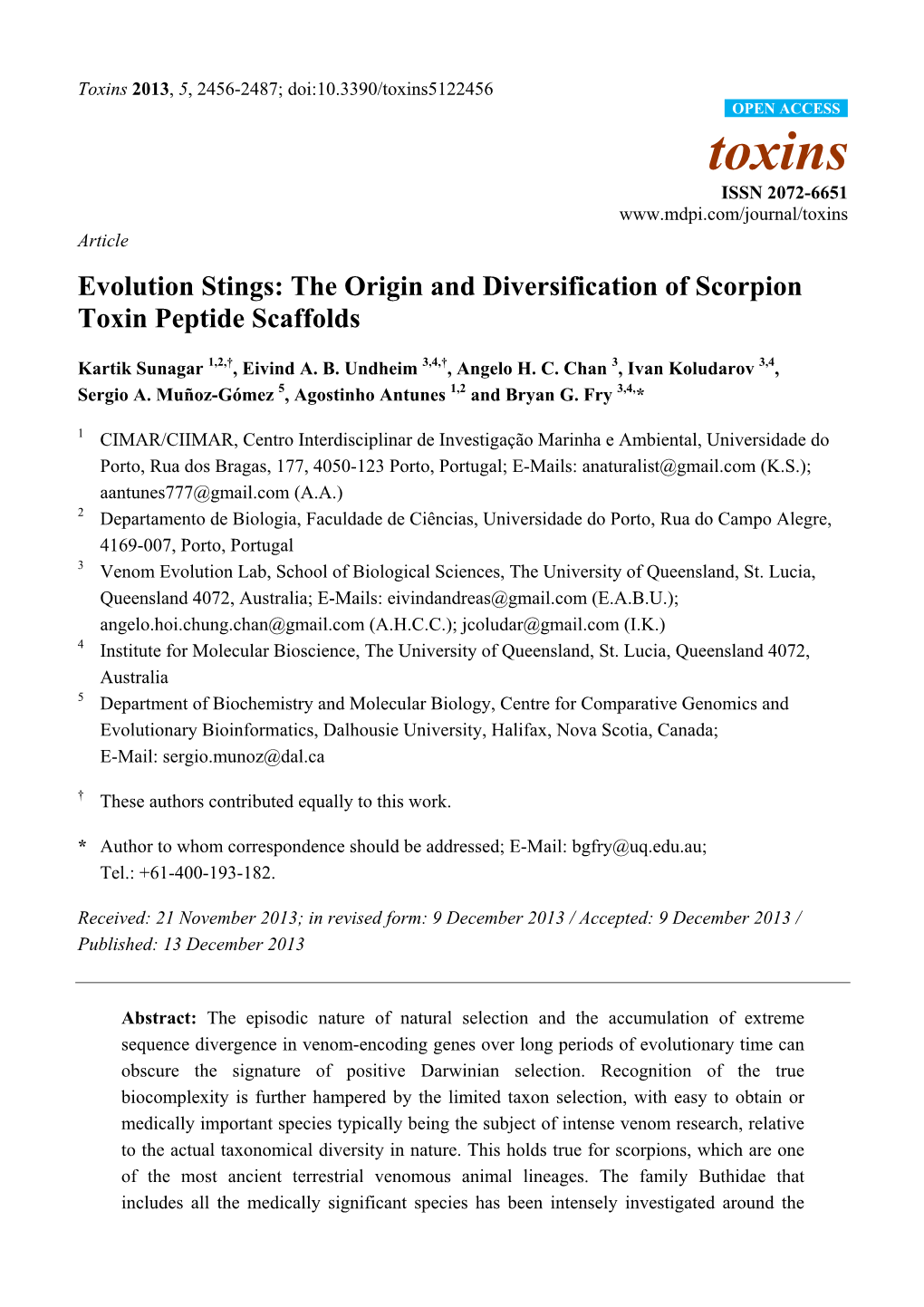 Scorpion Toxin Peptide Scaffolds