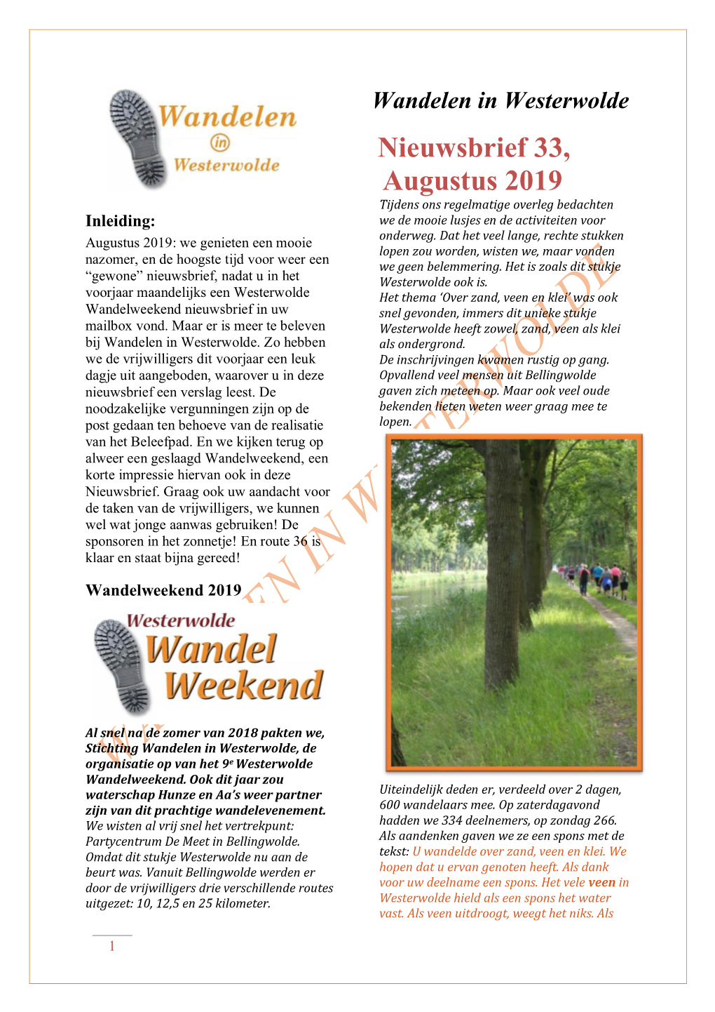 Nieuwsbrief 33, Augustus 2019