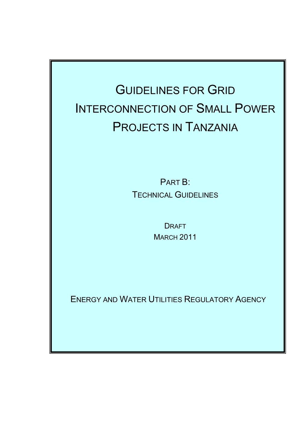 Guidelines for Grid Interconnection of Small Power Projects in Tanzania