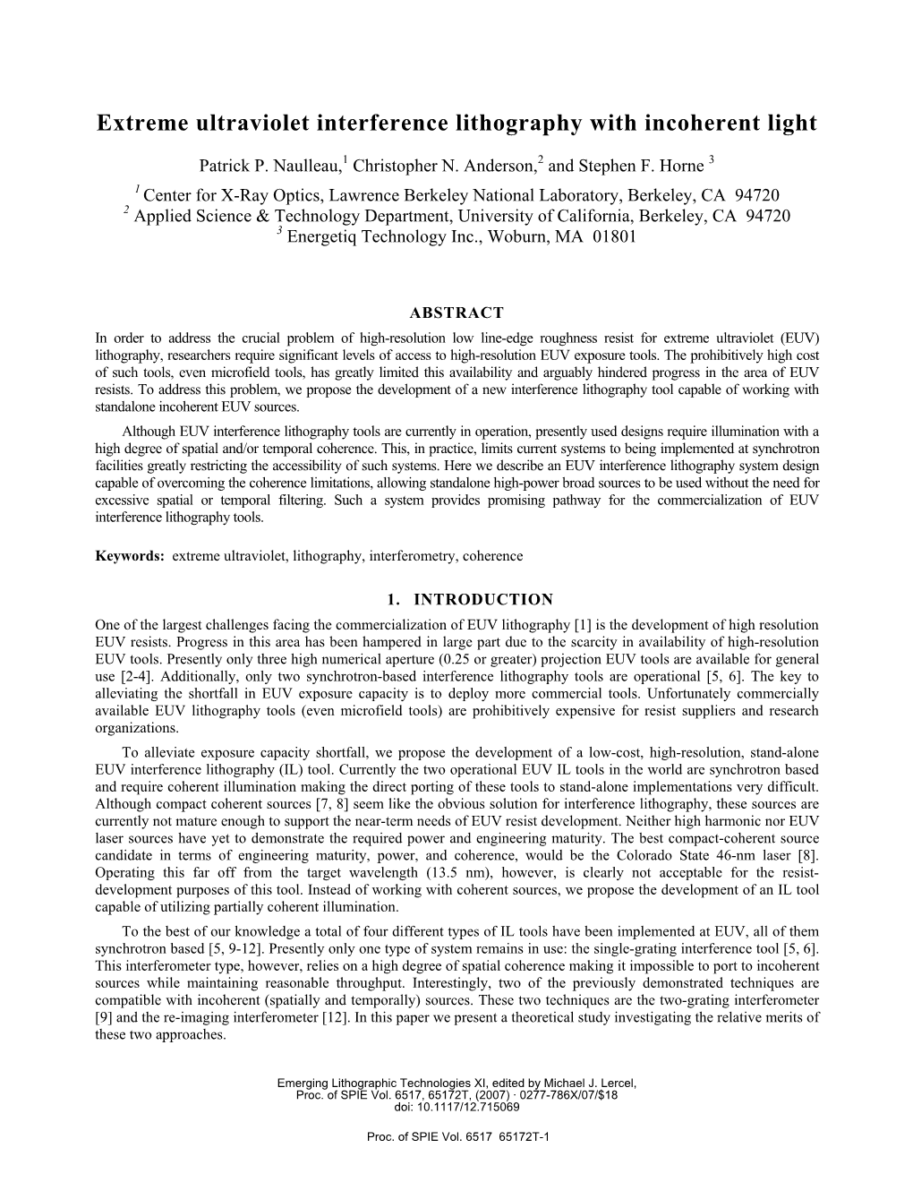 Extreme Ultraviolet Interference Lithography with Incoherent Light