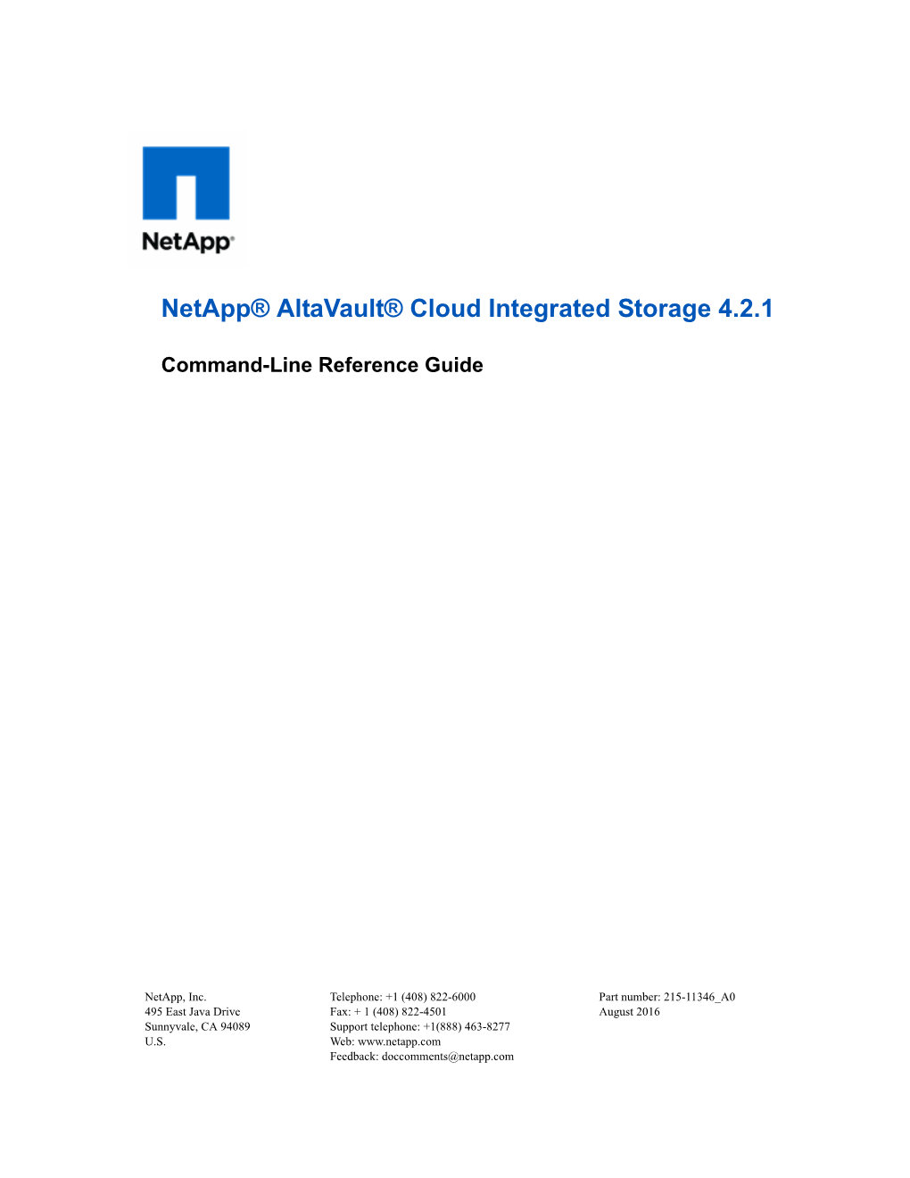 Altavault Cloud Integrated Storage Command-Line Reference Guide
