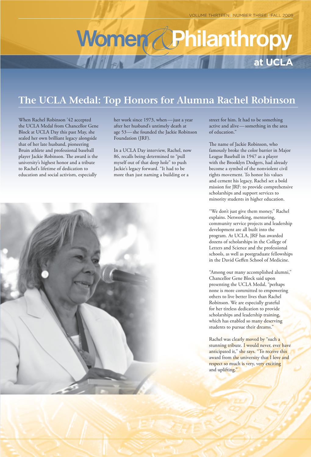 The UCLA Medal: Top Honors for Alumna Rachel Robinson