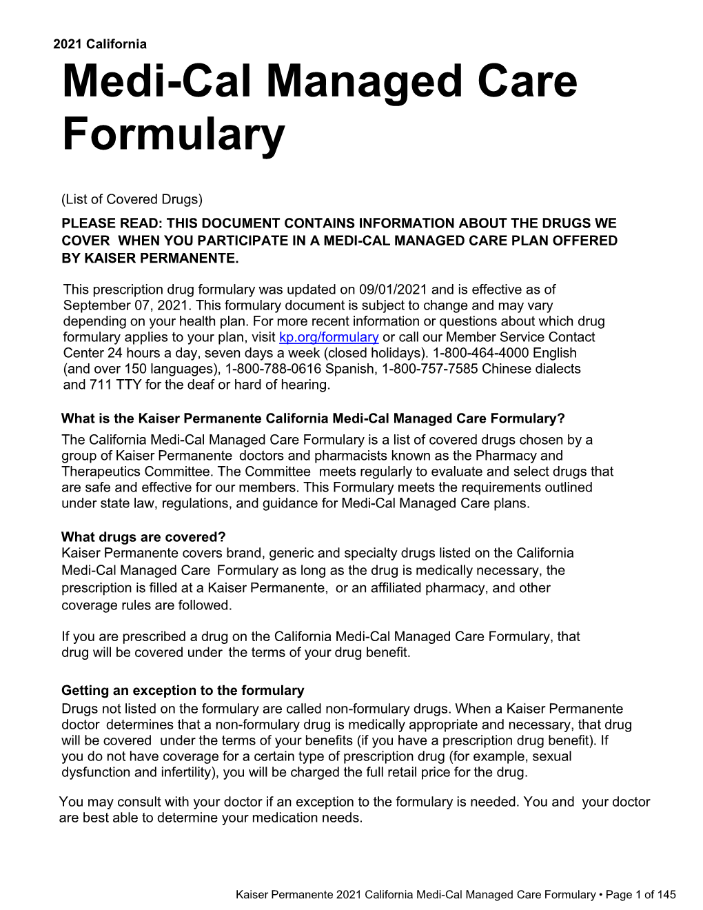 Medi-Cal Managed Care Formulary