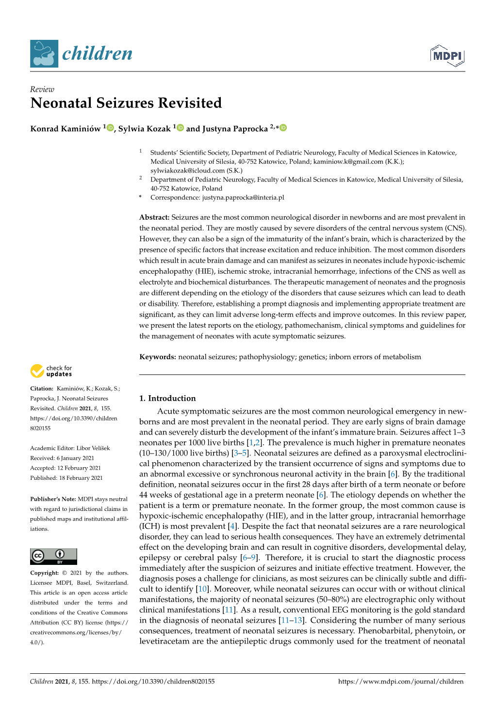 Neonatal Seizures Revisited