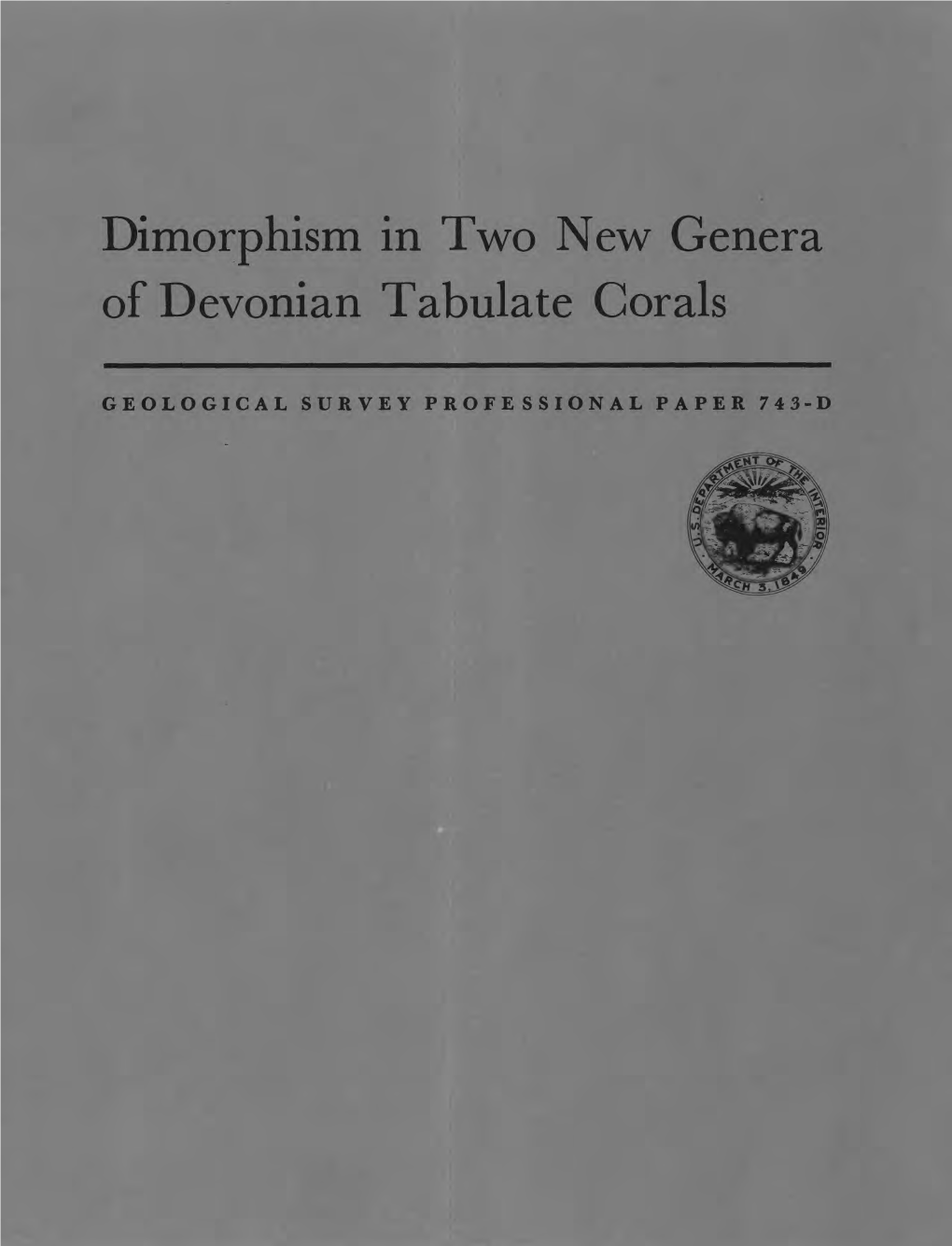 Dimorphism in Two New Genera of Devonian Tabulate Corals