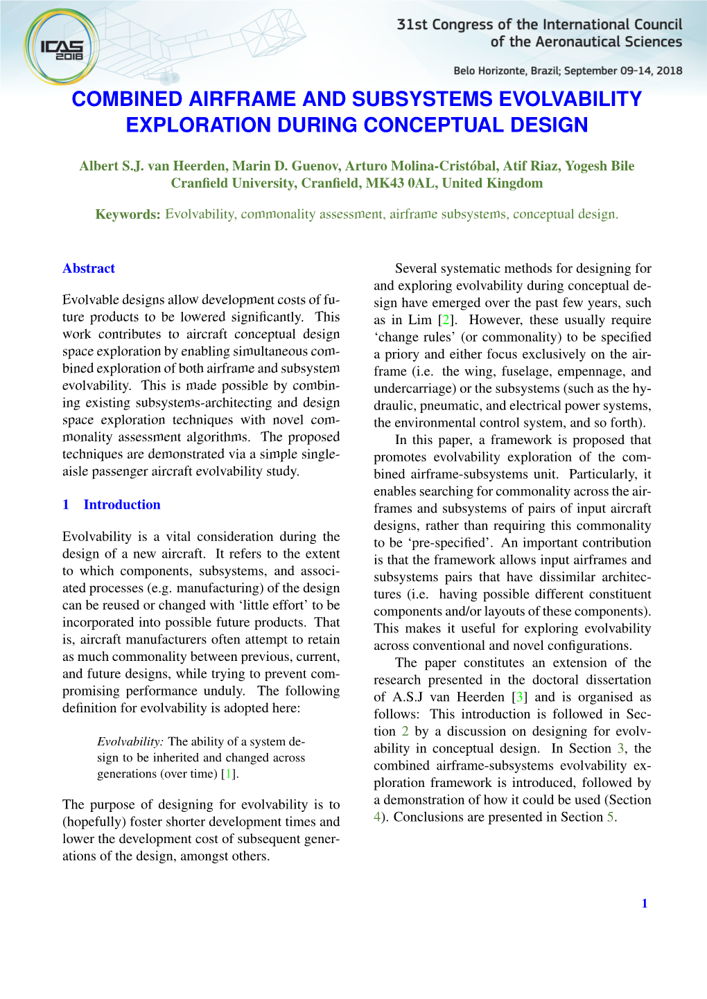 Combined Airframe and Subsystems Evolvability Exploration During Conceptual Design