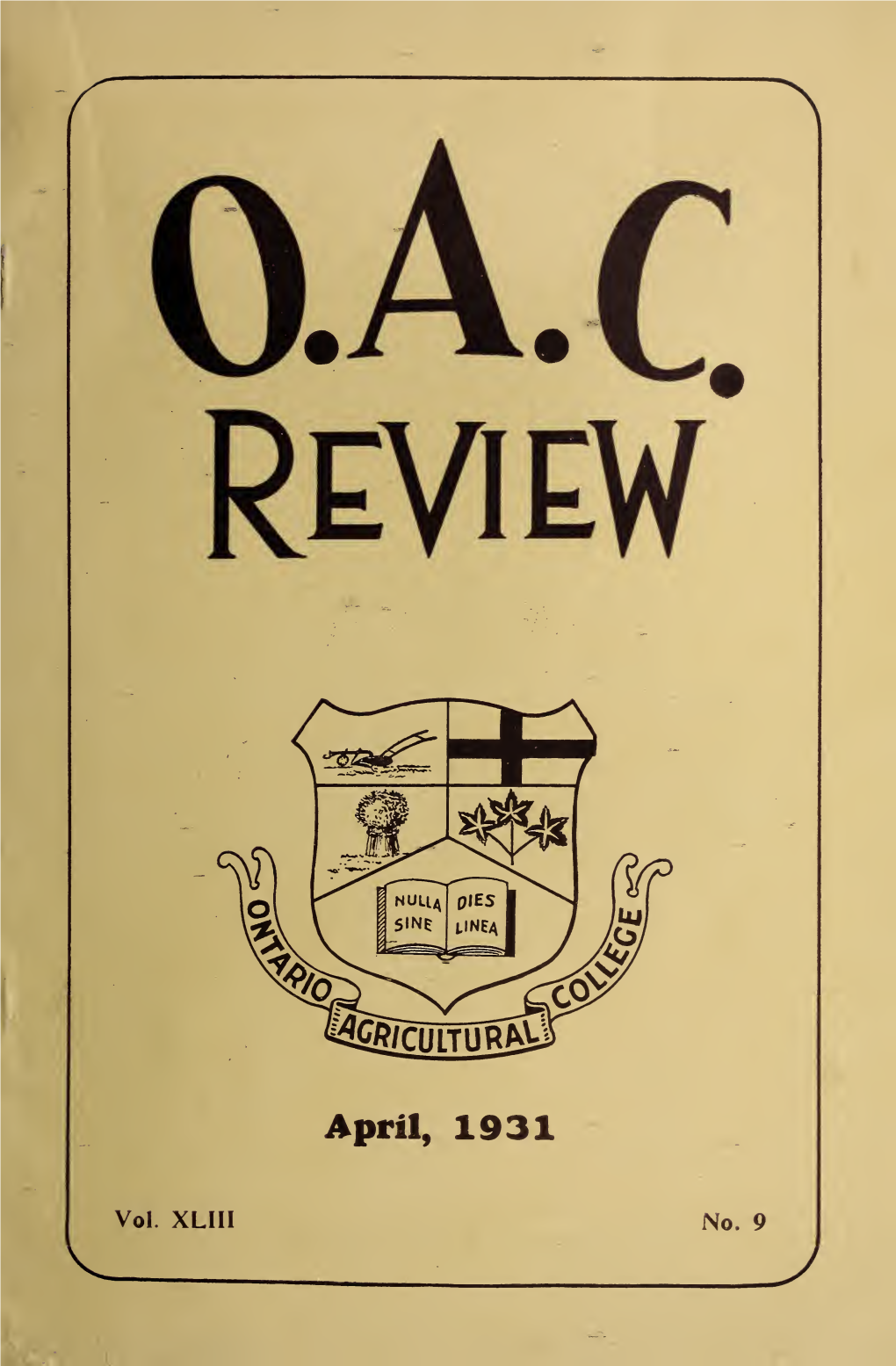 OAC Review Volume 43 Issue 9, April 1931