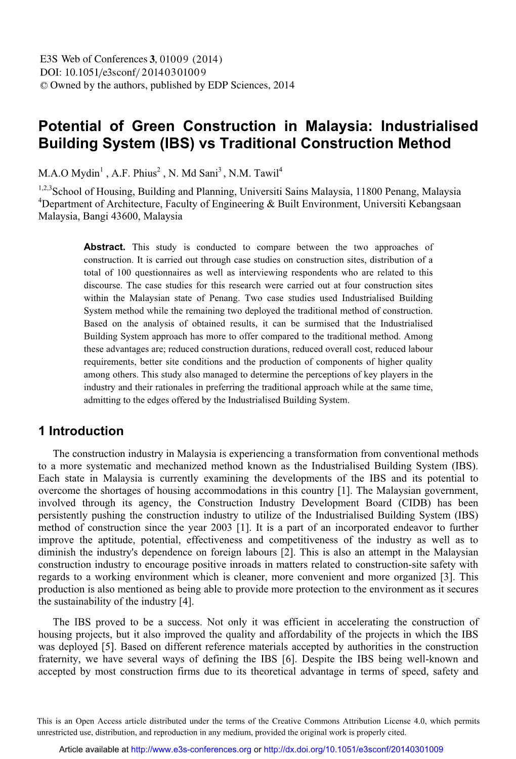 Industrialised Building System \(IBS\) Vs Traditional Construction Method